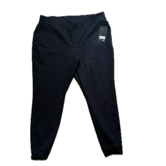 90 Degree By Reflex Pants - 90 Degree By Reflex Black Track Pants with Tapered Leg Design